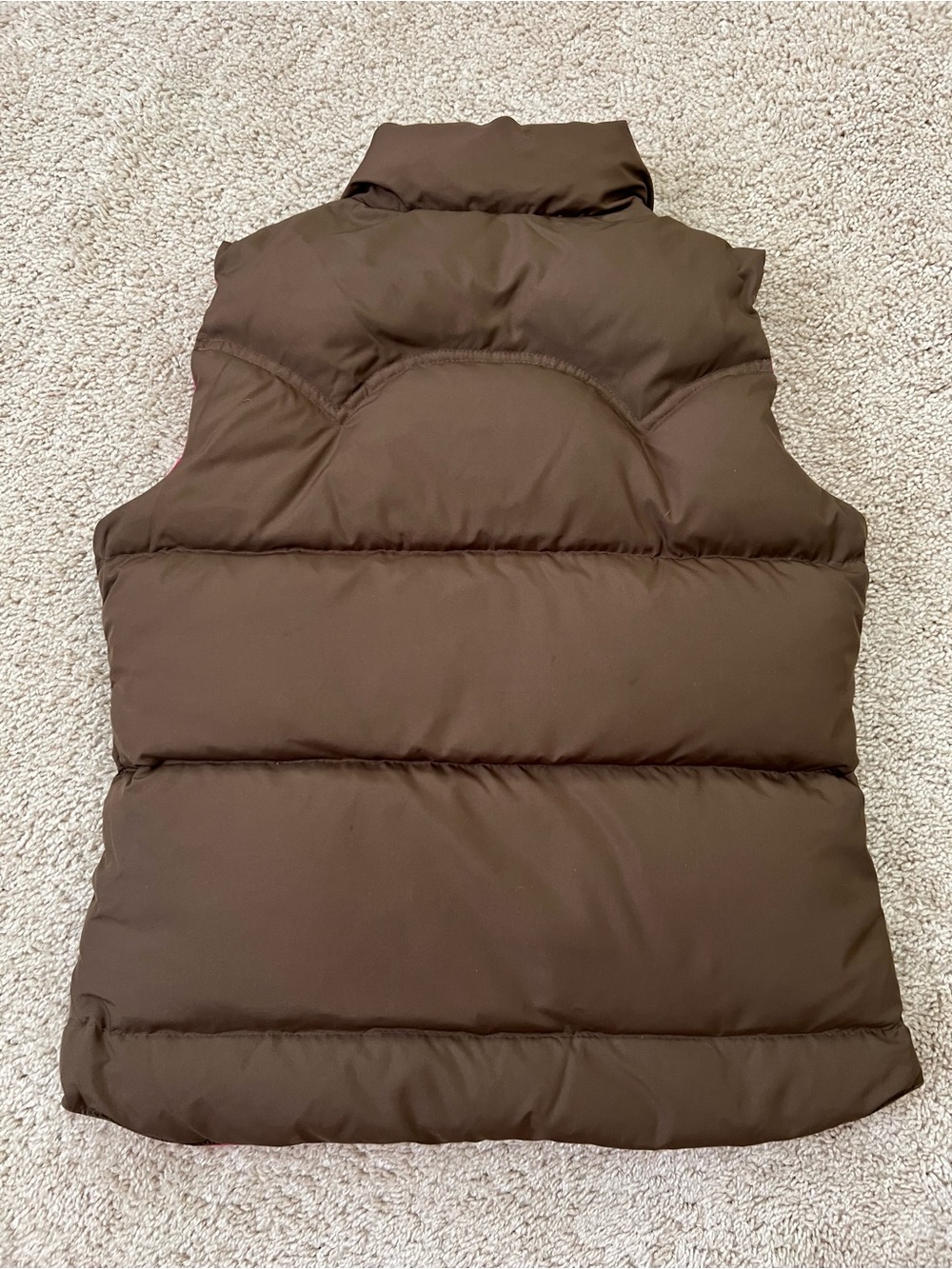 American Eagle Women’s XS Brown Pink Cropped Puffer Vest - Picture 4 of 4
